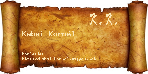 Kabai Kornél névjegykártya