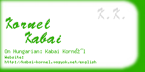 kornel kabai business card